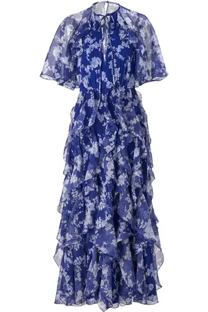 Carolina Herrera Floral-print ruffled silk dress