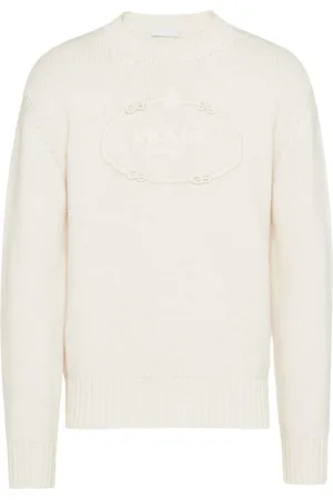 Prada Logo-embroidered wool-cashmere jumper