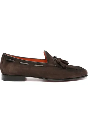 santoni Suede boat shoes