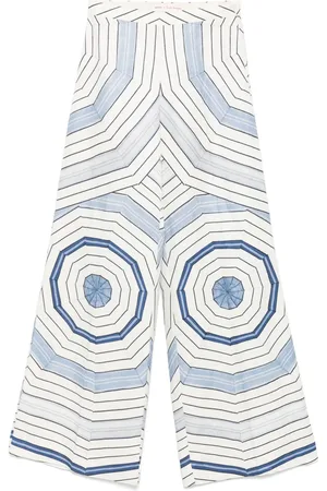 Sandro X Louise Bourgeois geometric-print trousers