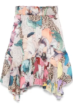 Roberto Cavalli Floral-print chiffon mini skirt