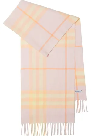 Burberry Checked cashmere fringe scarf