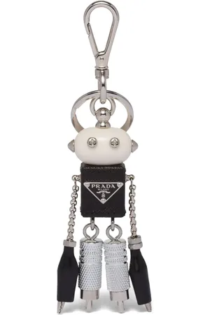 Prada Saffiano-leather robot keychain trick