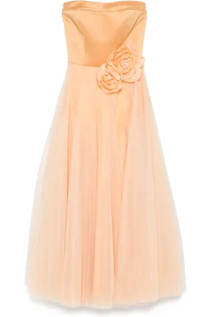 Parlor Floral-appliqu?? midi dress