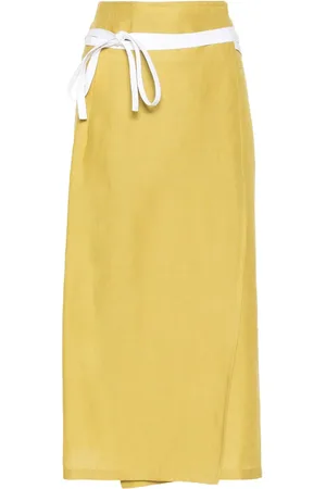 Fabiana Filippi Wraparound linen midi skirt