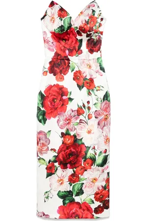 Dolce & Gabbana Rose-print midi dress