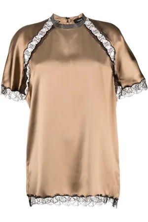 Fabiana Filippi Lace-trim satin blouse