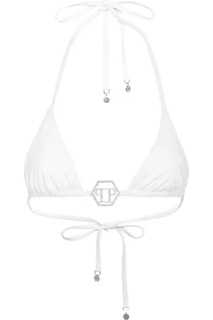 Philipp Plein Crystal Hexagon triangle bikini top