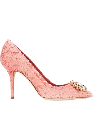 Dolce & Gabbana 90mm Lace Rainbow brooch-detail pumps