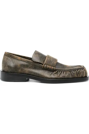 Jil Sander Cracked-effect loafers