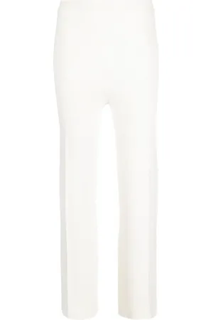 AERON Straight-leg rib-knit trousers