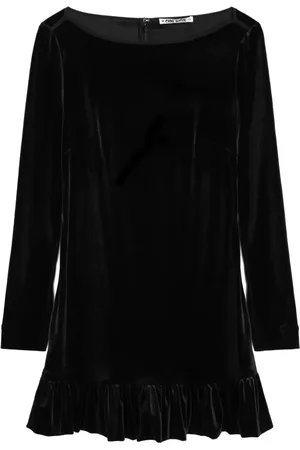 Ciao Lucia Velvet ruffle-hem dress
