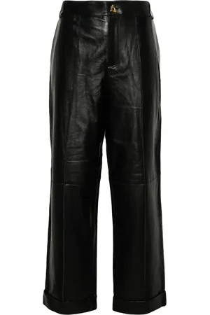 AERON Zima leather straight-leg trousers