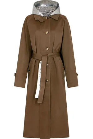Paco rabanne Laminated-panel hooded trench coat