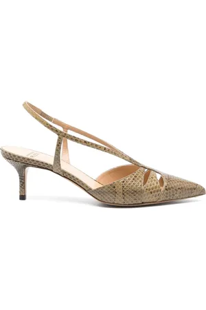 Francesco Russo 55mm snakeskin-effect pumps