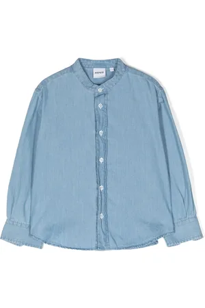 Aspesi Band-collar denim shirt