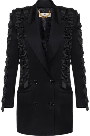 Elisabetta Franchi Ruffle-detail double-breasted blazer dress