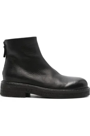 MARSÈLL Round-toe leather ankle boots