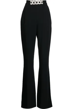 DAVID KOMA Chain-detail high-waisted flared trousers