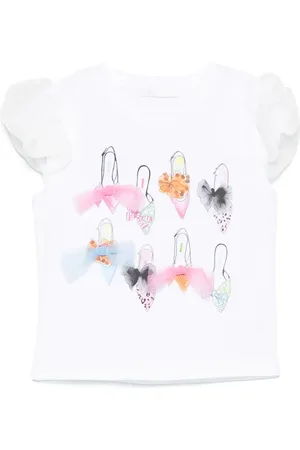 MISS GRANT Bow-detailed T-shirt