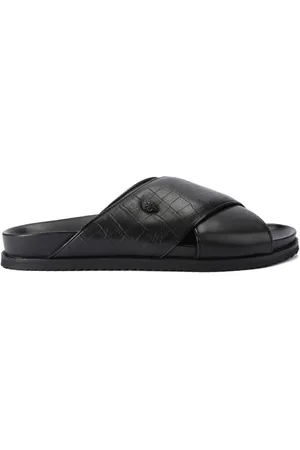 Kurt Geiger Baron crocodile-effect slide sandals