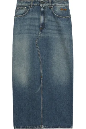 Msgm Denim midi skirt
