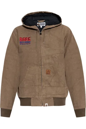 A Bathing Ape Logo-embroidered hooded jacket