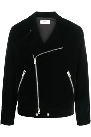 Fursac Zip-up velvet biker jacket