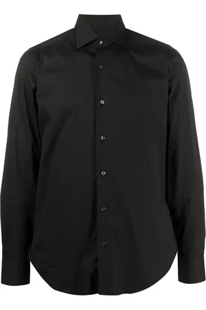BARBA Spread-collar poplin shirt