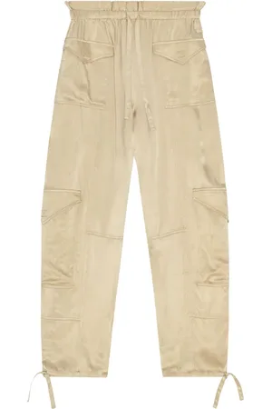 Ganni Elasticated-waist satin trousers
