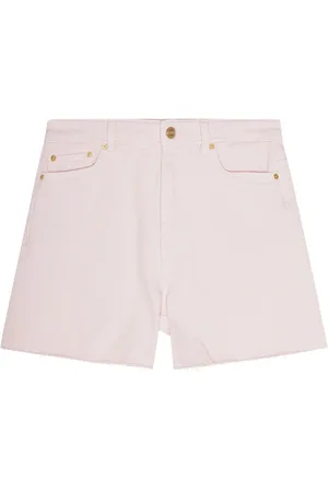Ganni Raw-cut denim shorts