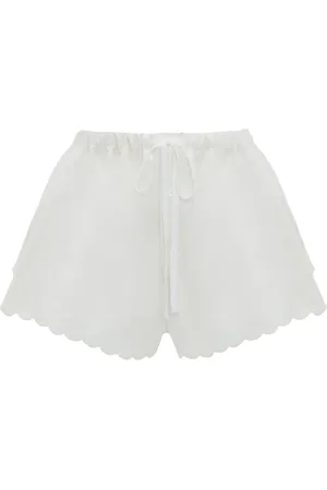 Victoria Beckham Embroidered drawstring-waist shorts