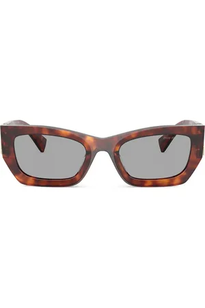 Miu Miu Tortoiseshell-effect rectangle sunglasses