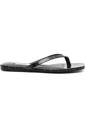 Totême Crocodile-embossed flip flops