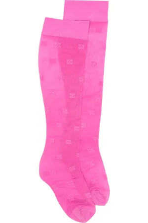 Ganni Butterfly-pattern semi-sheer socks