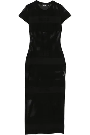 GCDS Logo net maxi dress