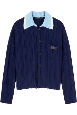 VERSACE Contrasting collar knitted shirt