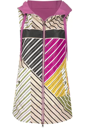 HERNO Geometric stripe print gilet
