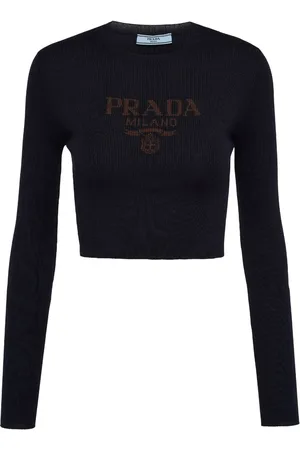 Prada Intarsia-knitted logo top