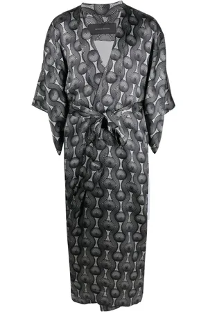 OZWALD BOATENG Geometric-print tie-waist jacket