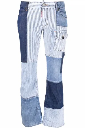 Dsquared2 Cropped patchwork pocket-detail jeans