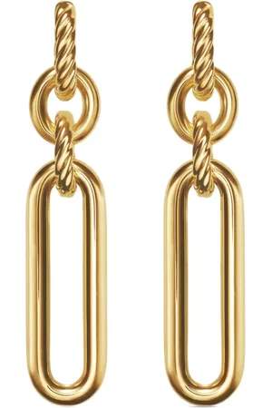 David Yurman 18kt yellow Lexington Double Link drop earrings (53.5mm)