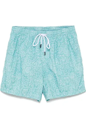 BARBA Floral-print swim shorts
