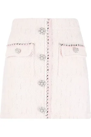 Self-Portrait Button-detail knitted skirt