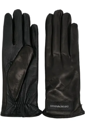 Emporio Armani Logo-patch leather gloves
