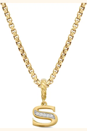 David Yurman 18kt yellow Pav?? Initial diamond pendant