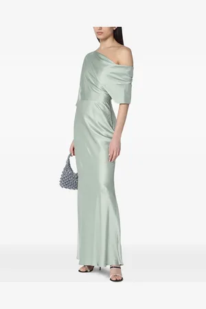 By Malina Off-shoulder satin gown