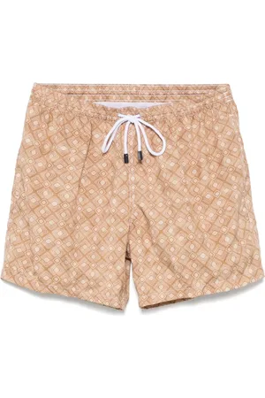 BARBA Geometric-print swim shorts