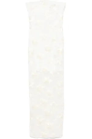 ROTATE Floral-appliqu?? tulle maxi dress
