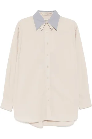 Recto Contrast double-collar shirt